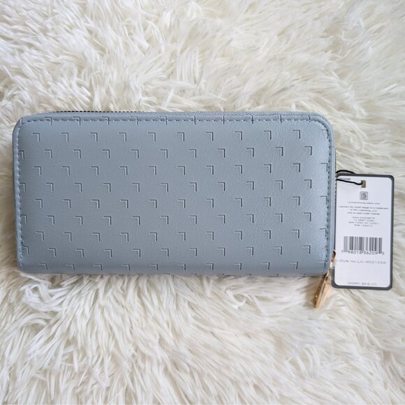 Laundry by Shelli Segal, Double Zip Long Wallet, Grey Blue, NWT Retail $58 - Picture 2 of 10